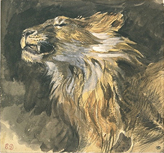 Delacroix, "Tte de lion rugissant"