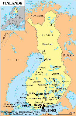 carte de la Finlande
