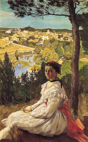 Bazille, "La vue du village", 1868